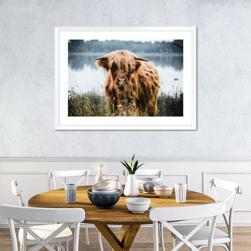 Lakeside Highland Cow Wall Art