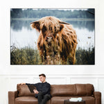 Lakeside Highland Cow Wall Art