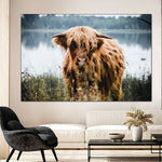 Lakeside Highland Cow Wall Art