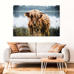 Lakeside Highland Cow Wall Art