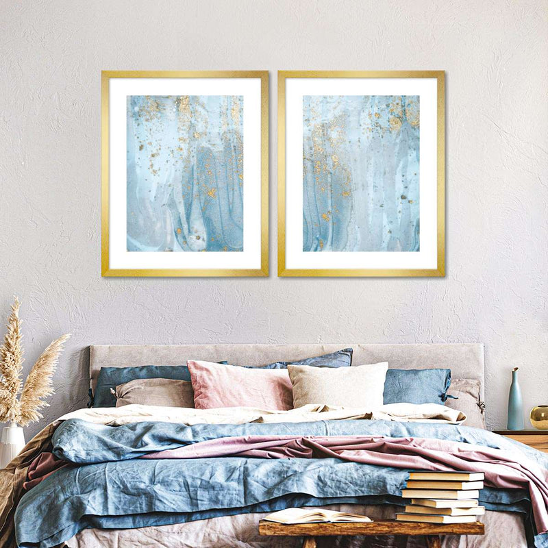 Light Blue Abstract Wall Art