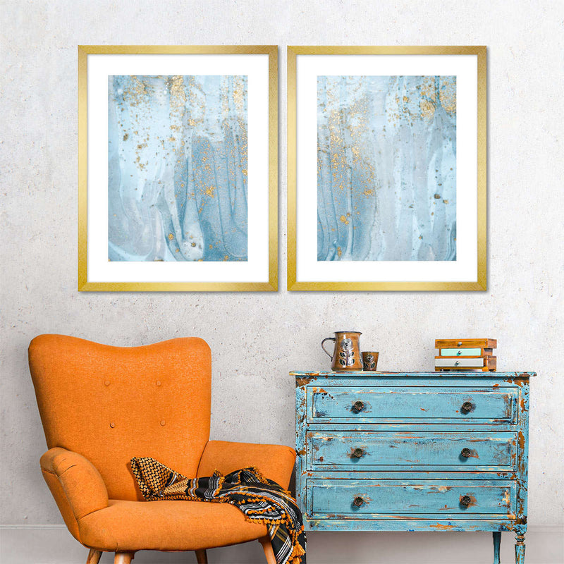 Light Blue Abstract Wall Art