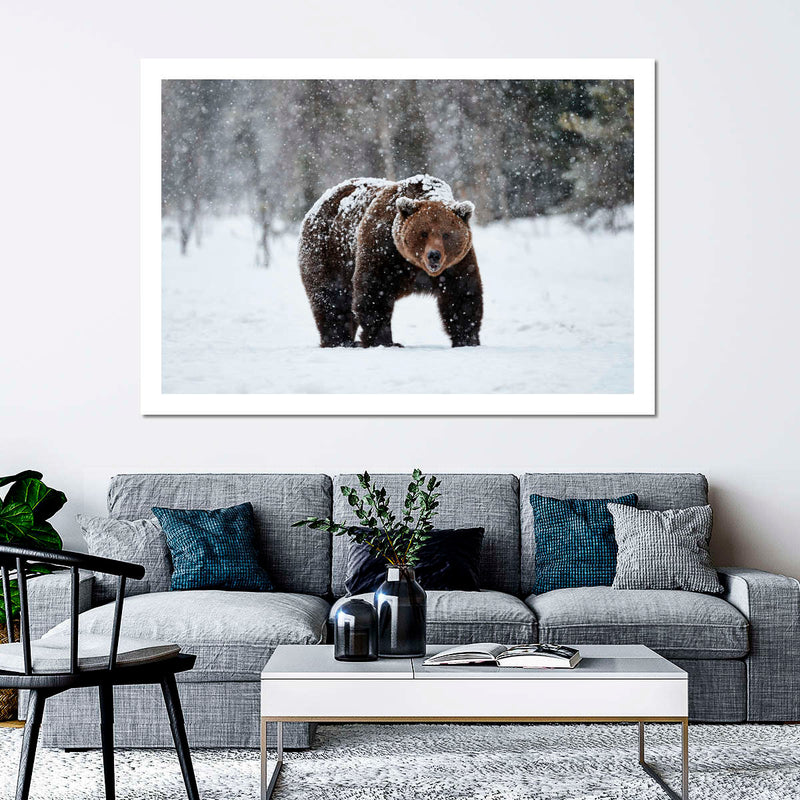 Winter Grizzly Bear Wall Art
