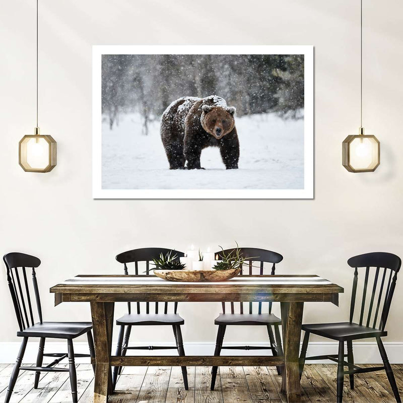 Winter Grizzly Bear Wall Art