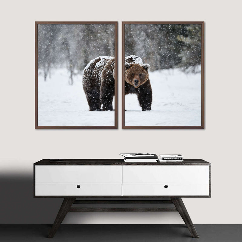 Winter Grizzly Bear Wall Art