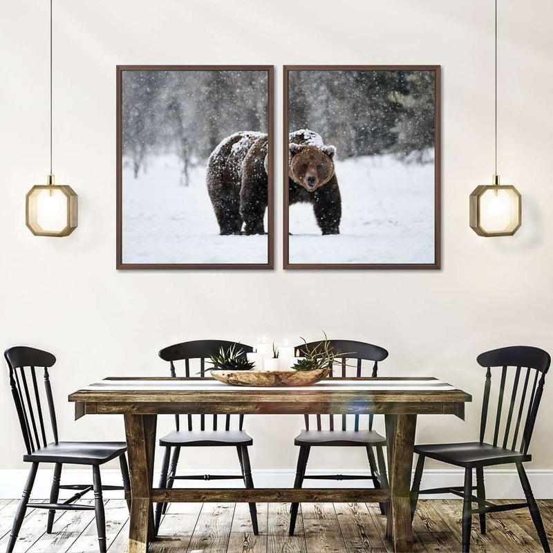 Winter Grizzly Bear Wall Art