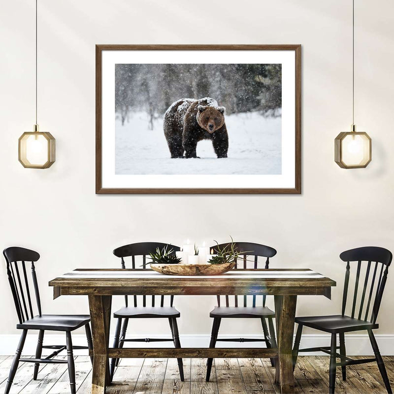 Winter Grizzly Bear Wall Art