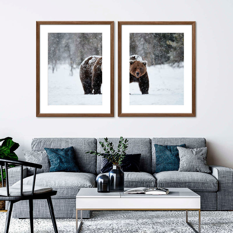 Winter Grizzly Bear Wall Art