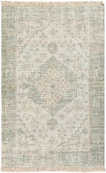 Sandiacre Traditional Dark Green Area Rug