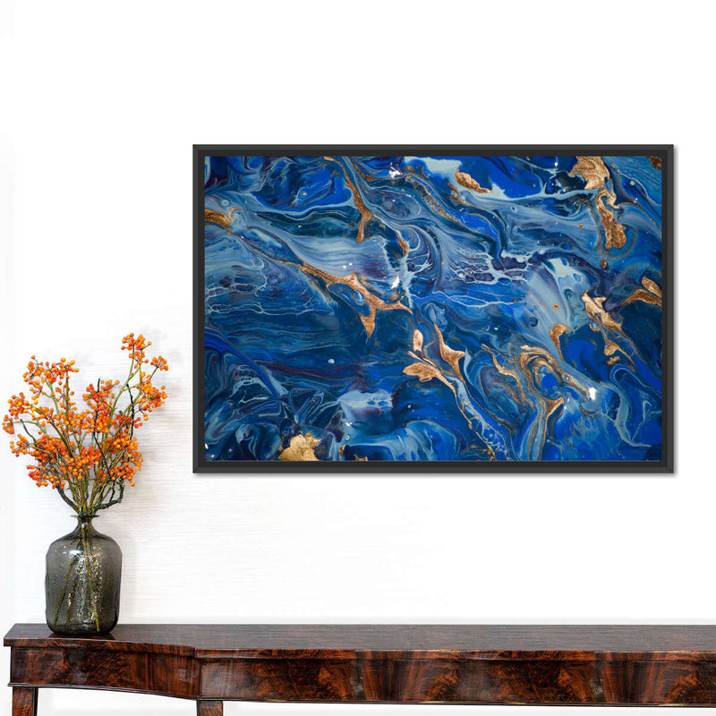 Navy And Gold Abstract Wall Art
