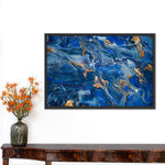 Navy And Gold Abstract Wall Art