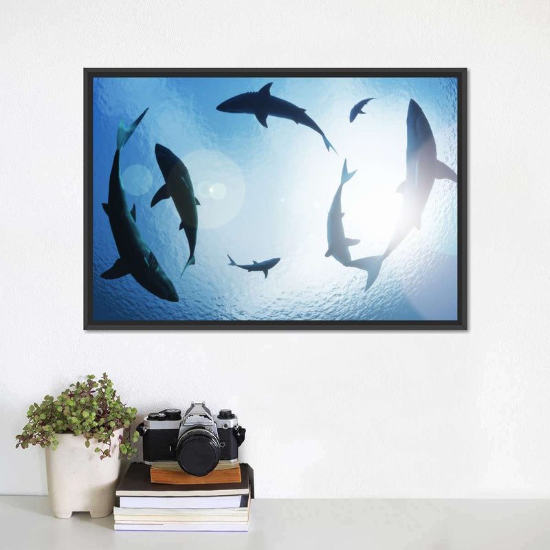 School Of Sharks Wall Art