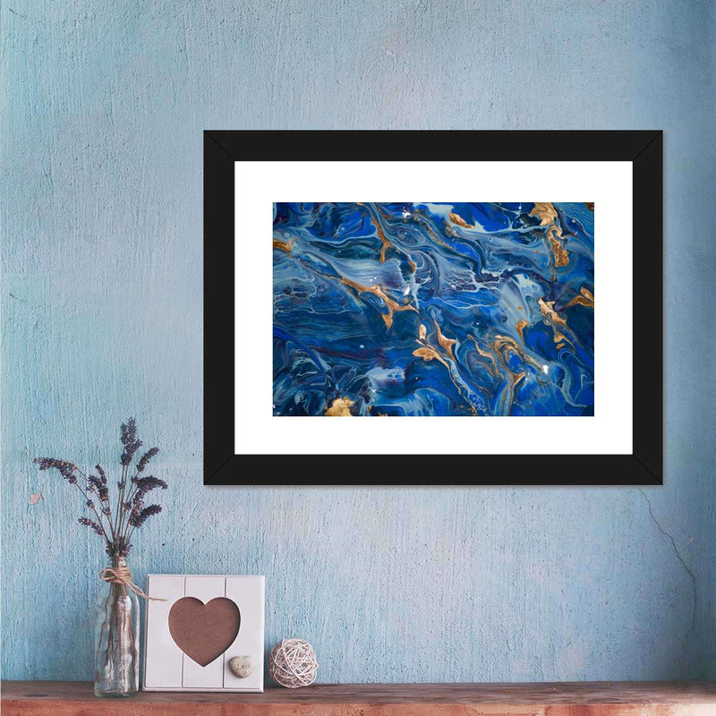 Navy And Gold Abstract Wall Art