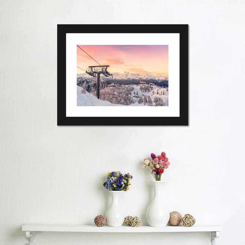 Skiing On Snowy Mountain Wall Art
