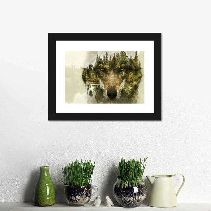 Wolf Head Silhouette Wall Art