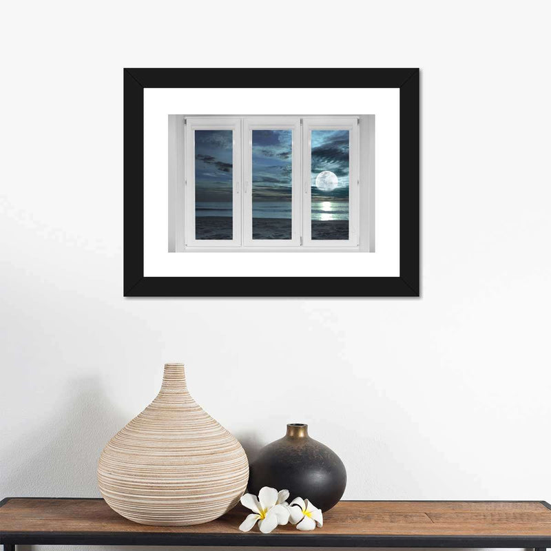 Window To Moonlit Beach Wall Art