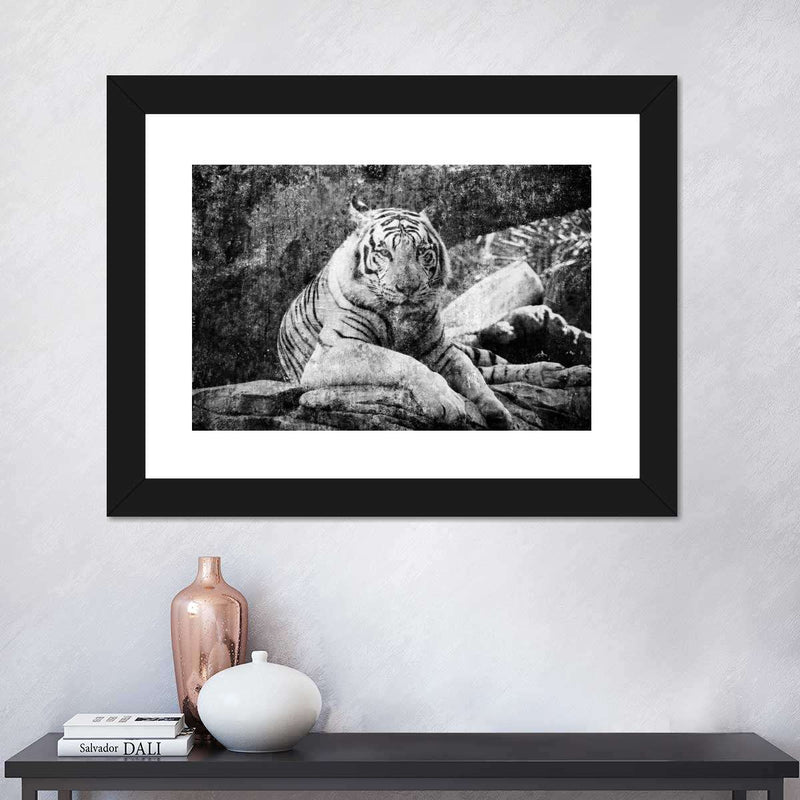 Textured White Tiger Wall Art