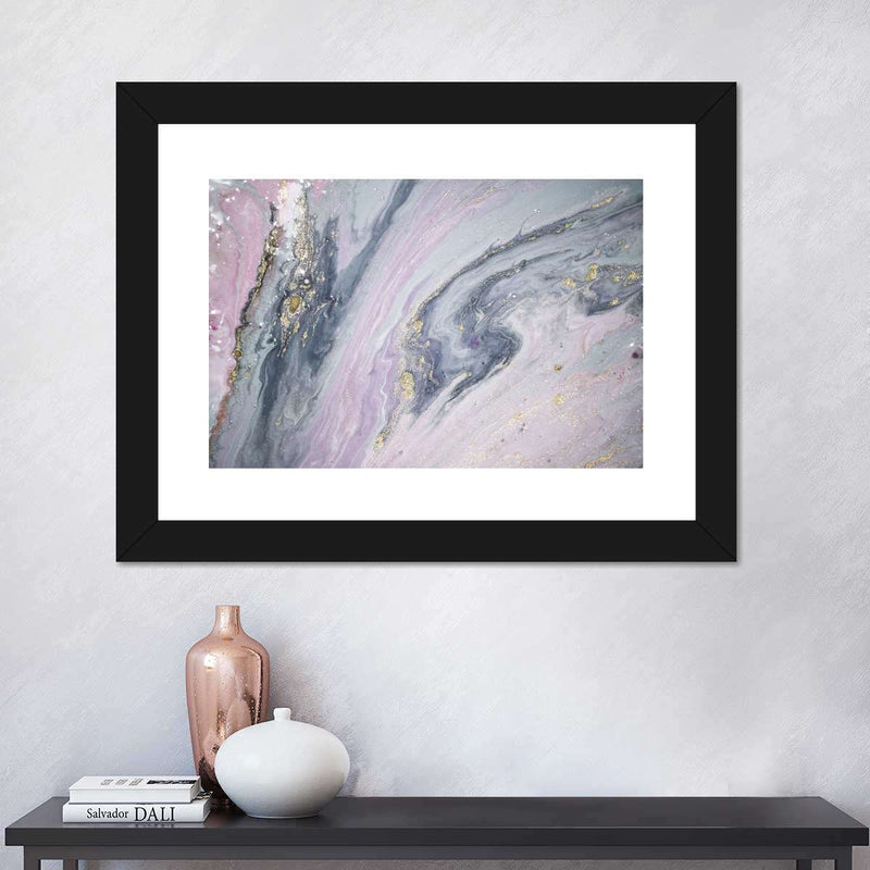 Pink And Grey Abstract Wall Art