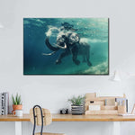 Swimming Elephant Wall Art