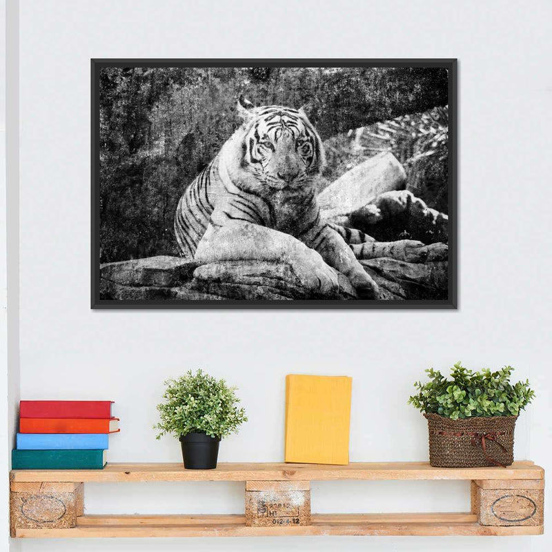 Textured White Tiger Wall Art
