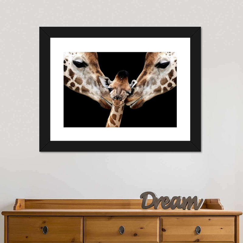 Happy Giraffe Family Wall Art