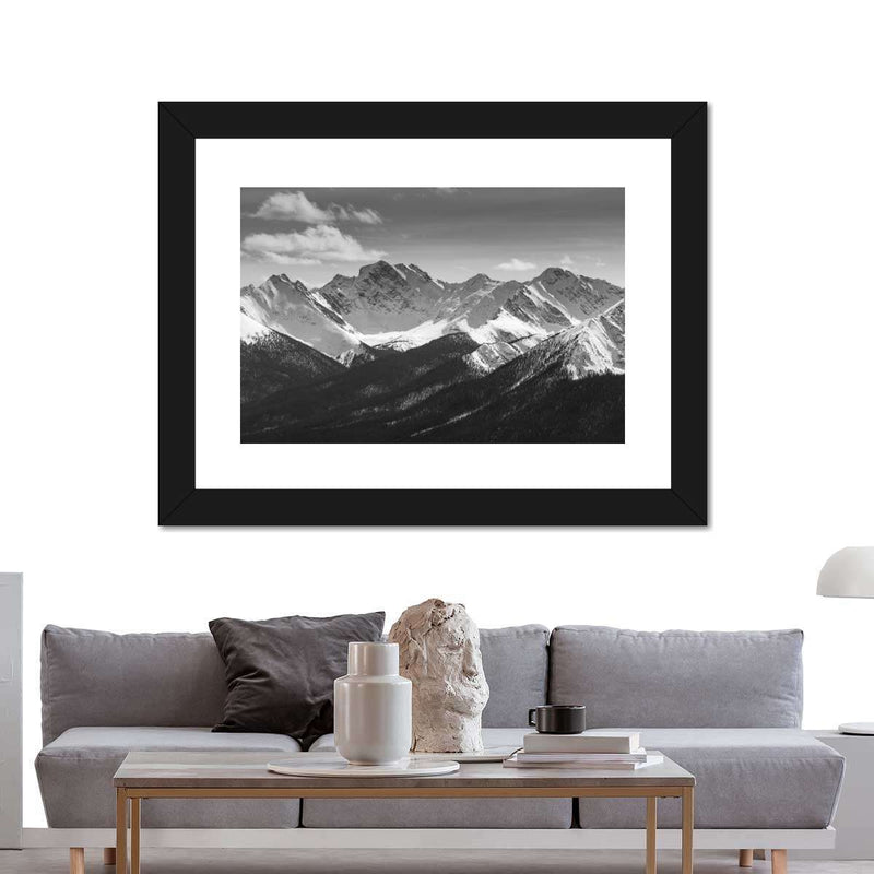 Monochrome Rocky Mountains Wall Art
