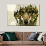 Wolf Head Silhouette Wall Art