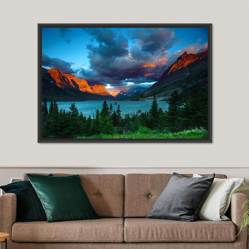 St. Mary Lake Dramatic Sunrise Wall Art
