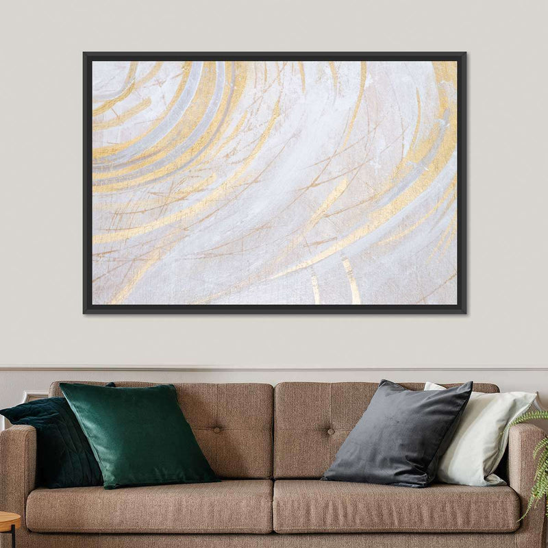 White And Gold Abstract Wall Art