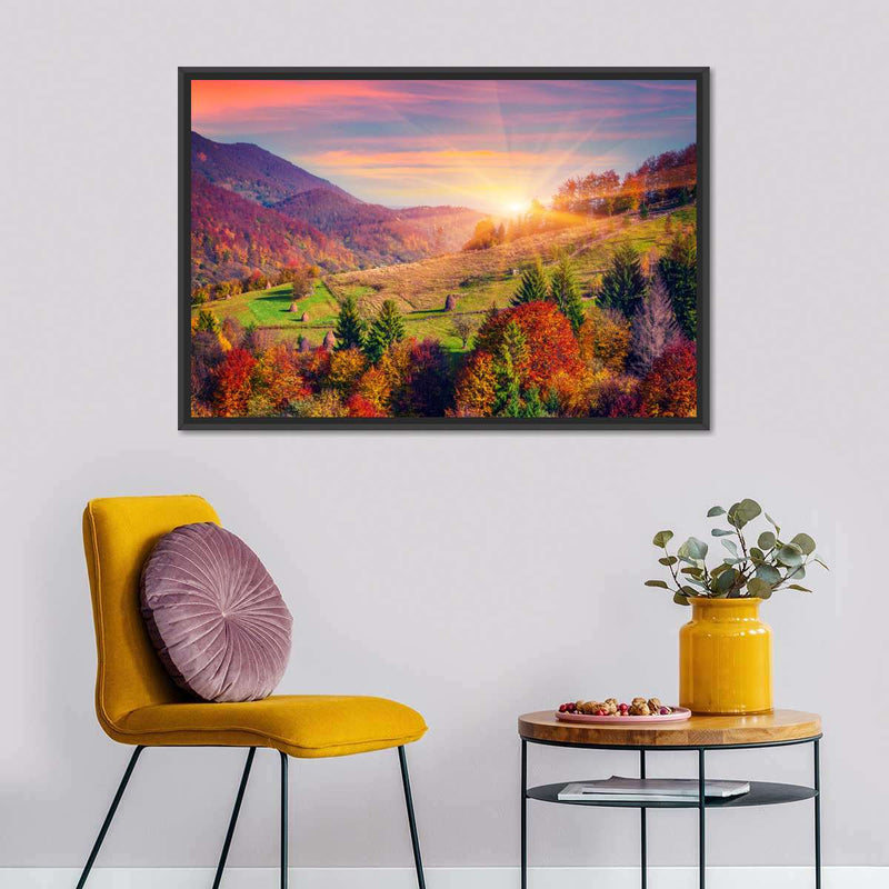 Mountain Autumn Sunrise Wall Art