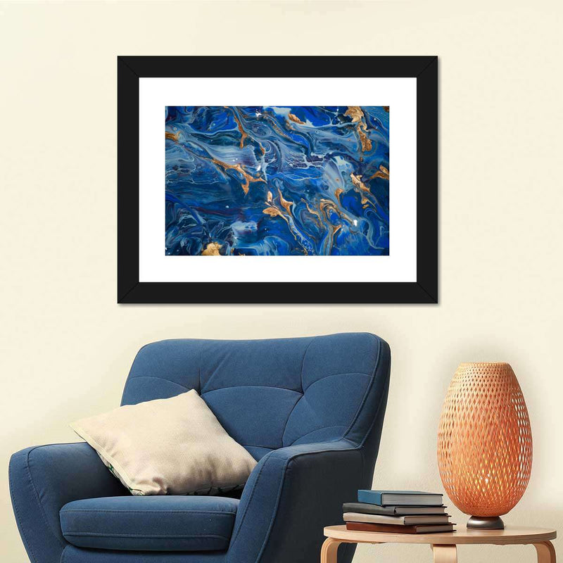 Navy And Gold Abstract Wall Art
