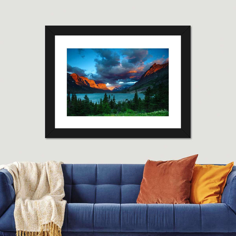 St. Mary Lake Dramatic Sunrise Wall Art
