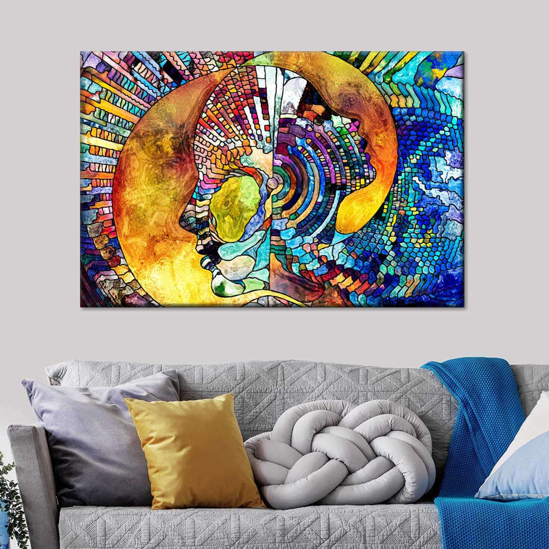 Stained Glass Abstract Figure Wall Art