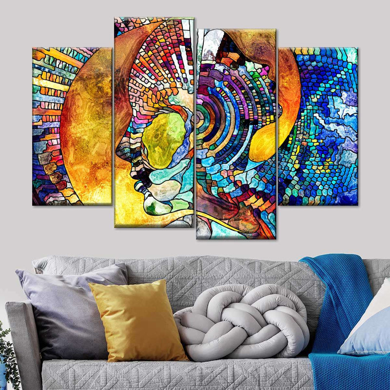 Stained Glass Abstract Figure Wall Art