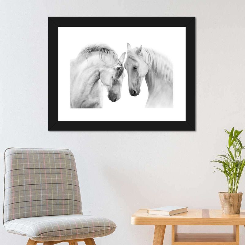 White Horse Couple Wall Art