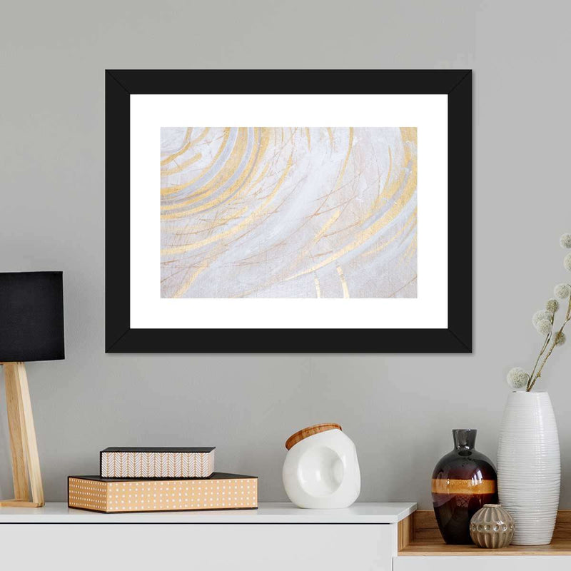 White And Gold Abstract Wall Art