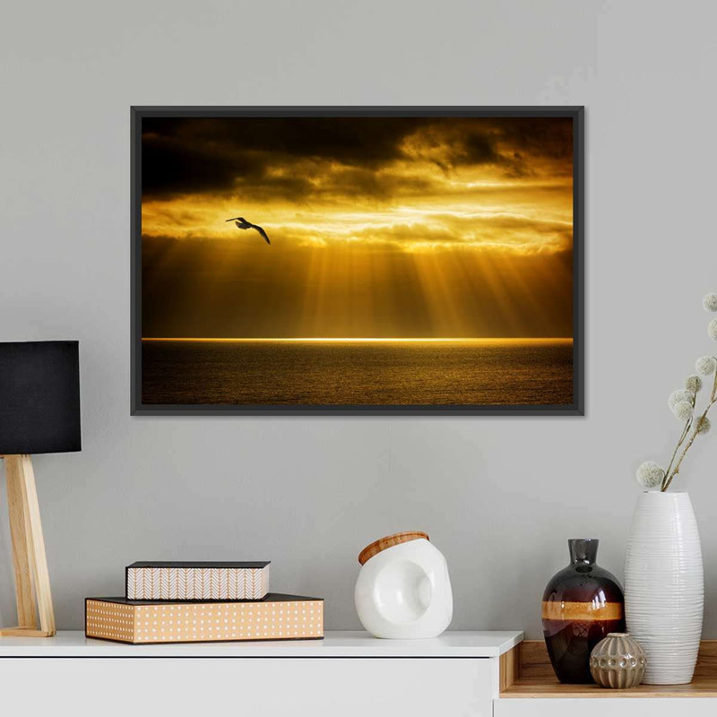 Golden Ocean Sky Wall Art