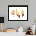 Triple Golden Leaves Wall Art