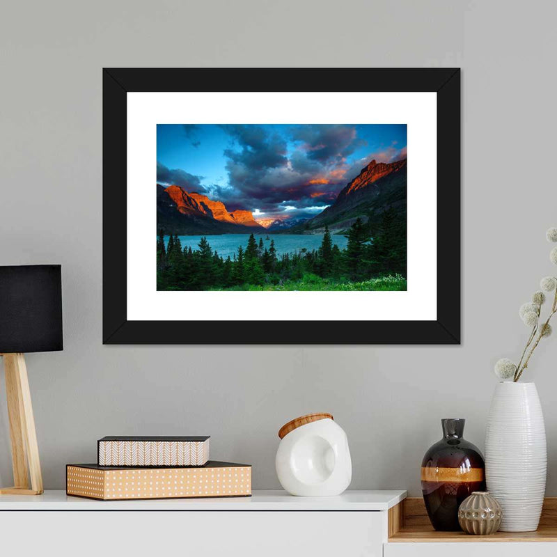 St. Mary Lake Dramatic Sunrise Wall Art