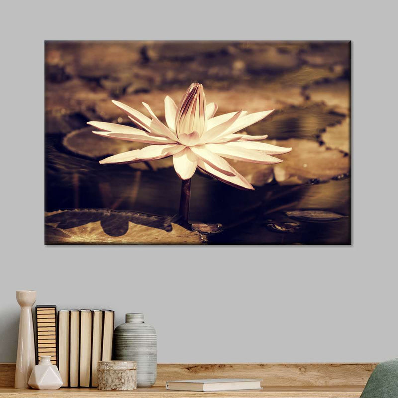 Sepia Lotus Flower Wall Art