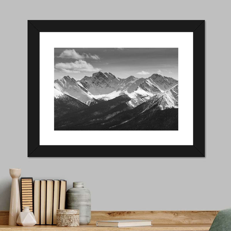 Monochrome Rocky Mountains Wall Art