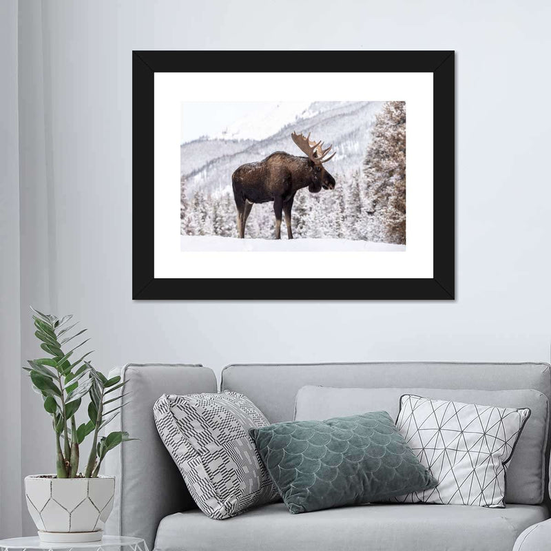 Snowy Moose Wall Art