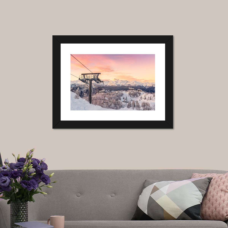 Skiing On Snowy Mountain Wall Art