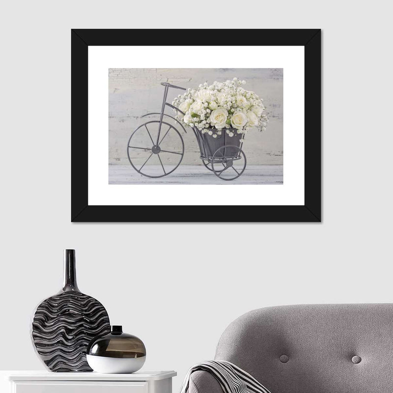 White Rose Bouquet Wall Art