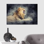 Misty Wild Lion Wall Art
