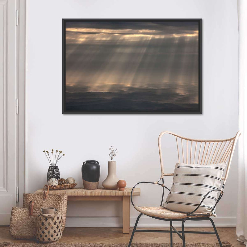 Sunrays And Cloudy Sky Wall Art