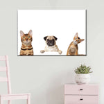 Pug And Cats Wall Art
