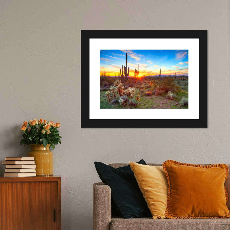 Sonoran Desert Sunset Landscape Wall Art