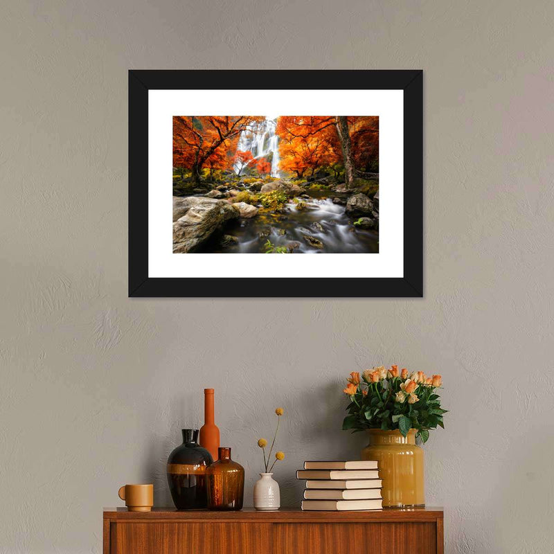 Stunning Autumn Waterfall Wall Art