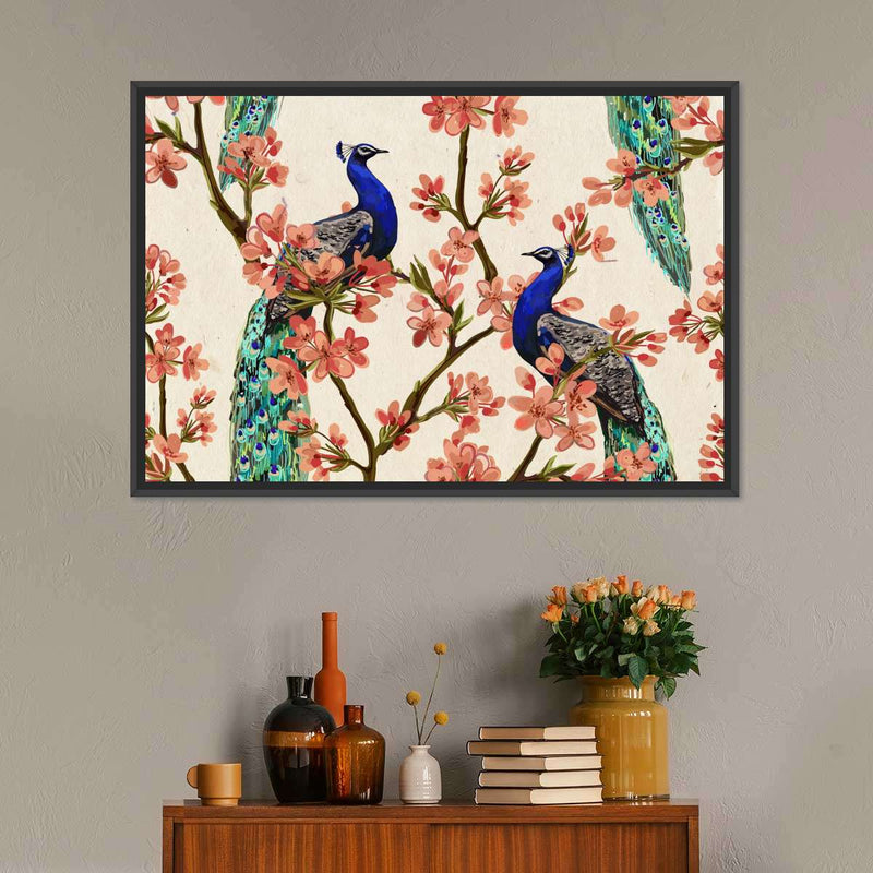 Royal Blue Peacocks Wall Art